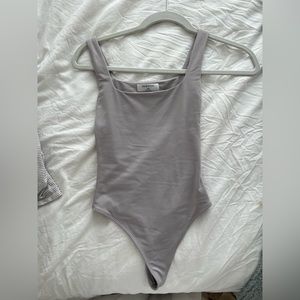 Grey artizia square neck bodysuit